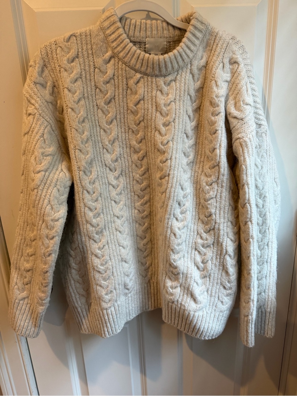 Women’s Cable Knit Crewneck Sweater - Cream